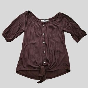 NWOT French Laundry Blouse, Brown, Sz S